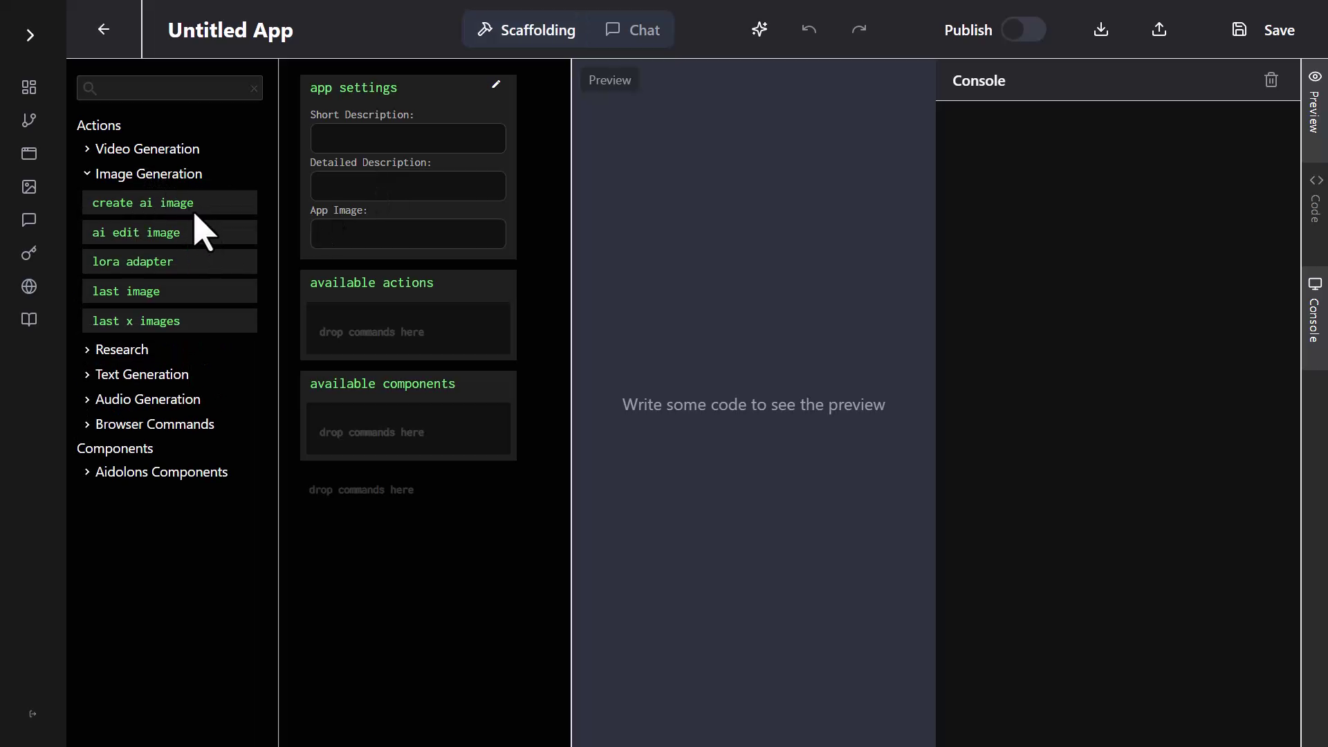 App Scaffolding Interface